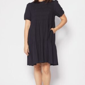 Sab Ruched Dress in Black - Image 3
