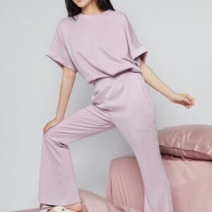 JOY - Saranghae 2 in 1 Top and Pants Set in Lilac Purple - Image 2